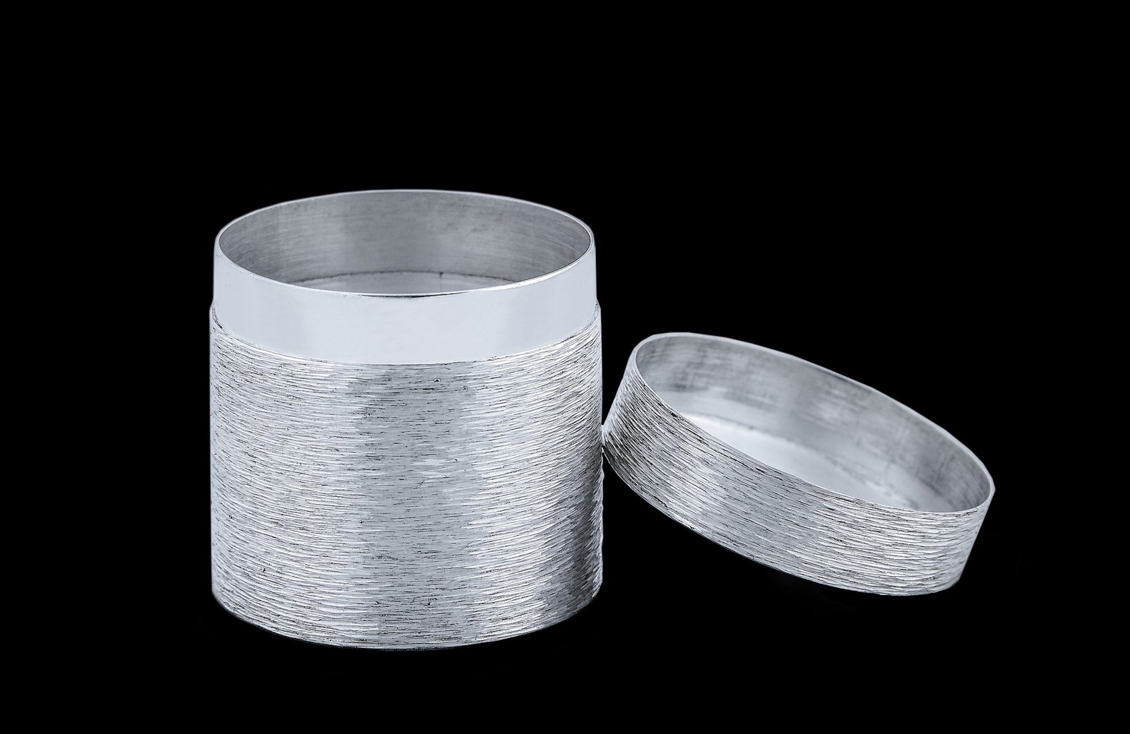 Round Trinket Box — Open angled view